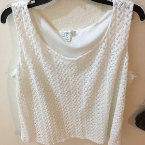 White crochet shoulder blouse